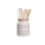 Recipiente para Utensílios de Cozinha DKD Home Decor Cor de Rosa Metal Branco 12 x 12 x 22 cm Dolomite Madeira MDF (5 Unidade...