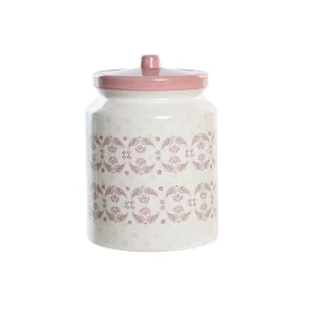 Bote DKD Home Decor 15,5 x 15,5 x 21 cm Cor de Rosa Branco Dolomite de DKD Home Decor, Armazenamento de alimentos - Ref: S304...