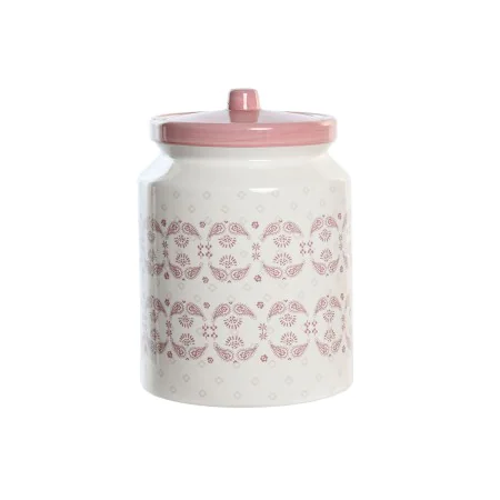 Tin DKD Home Decor 15,5 x 15,5 x 21 cm Pink White Dolomite by DKD Home Decor, Food storage - Ref: S3044545, Price: 31,15 €, D...