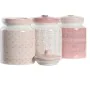 Barattolo DKD Home Decor 12 x 12 x 16 cm Rosa Bianco Dolomite (3 Unità) di DKD Home Decor, Conservazione di alimenti - Rif: S...