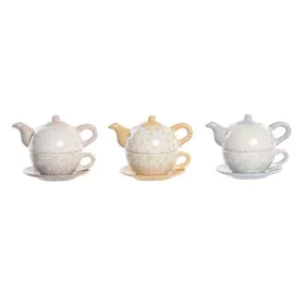 Tea Set DKD Home Decor Blue Pink Yellow 750 ml Dolomite (3 Units) by DKD Home Decor, Tea and coffee sets - Ref: S3044549, Pri...