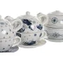 Tea Set DKD Home Decor Blue White 750 ml Dolomite (3 Units) by DKD Home Decor, Tea and coffee sets - Ref: S3044560, Price: 31...