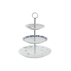 Frutero DKD Home Decor 27 x 27 x 34 cm Porcelana Azul Metal Blanco de DKD Home Decor, Cuencos y tazones - Ref: S3044599, Prec...