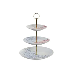 Frutero DKD Home Decor 27 x 27 x 34 cm Porcelana Azul Metal Fucsia Blanco de DKD Home Decor, Cuencos y tazones - Ref: S304460...