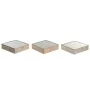 Teebox DKD Home Decor 24 x 24 x 6,5 cm Kristall natürlich Blau Rosa Metall Weiß 3 Stücke Holz MDF von DKD Home Decor, Aufbewa...