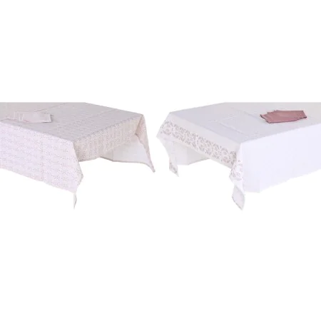 Nappe et serviettes de table DKD Home Decor 150 x 250 x 0,5 cm Rose Blanc (2 Unités) de DKD Home Decor, Nappes - Réf : S30446...