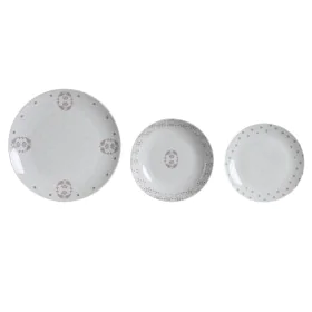 Geschirr-Set DKD Home Decor Weiß Rosa Porzellan Scandi 18 Stücke 27 x 27 x 3 cm von DKD Home Decor, Kombiservice - Ref: S3044...