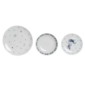 Set de Vajilla DKD Home Decor Porcelana Azul Blanco 27 x 27 x 3 cm 18 Piezas de DKD Home Decor, Vajillas combinadas - Ref: S3...