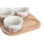 Set de Aperitivo DKD Home Decor 19,7 x 19,7 x 1 cm Natural Azul Multicolor Gres Cottage Casas de DKD Home Decor, Platos y fue...