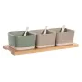 Set de Aperitivo DKD Home Decor 29 x 11,5 x 1,5 cm Porcelana Multicolor Bambú Escandinavo de DKD Home Decor, Platos y fuentes...