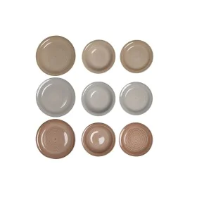 Assietes DKD Home Decor Marron Gris Grès 18 Pièces 26,5 x 26,5 x 3 cm de DKD Home Decor, Services complets - Réf : S3044732, ...