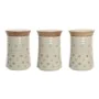 Barattolo DKD Home Decor Beige Bambù Gres A pois 10 x 10 x 16 cm (3 Unità) di DKD Home Decor, Conservazione di alimenti - Rif...