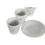 Set di Tazze e Piatti DKD Home Decor Bianco Metallo Gres 90 ml 8 x 6 x 6 cm 11 x 11 x 2 cm di DKD Home Decor, Tazze - Rif: S3...