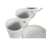 Lot de tasses avec soucoupes DKD Home Decor Blanc Métal Grès 180 ml 12 x 12 x 2 cm de DKD Home Decor, Tasses - Réf : S3044745...