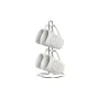 Juego de Tazas con Platos DKD Home Decor Blanco Metal Gres 300 ml 14 x 14 x 31 cm 12,5 x 9,5 x 10,5 cm (5 Piezas) de DKD Home...