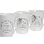 Juego de Tazas con Platos DKD Home Decor Blanco Metal Gres 300 ml 14 x 14 x 31 cm 12,5 x 9,5 x 10,5 cm (5 Piezas) de DKD Home...