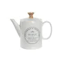 Teapot DKD Home Decor White Stoneware 1 L by DKD Home Decor, Tea and coffee sets - Ref: S3044750, Price: 15,63 €, Discount: %