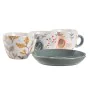 Set of Mugs with Saucers DKD Home Decor Blue Grey Multicolour Light Pink Porcelain 90 ml 11 x 11 x 2 cm (3 Units) by DKD Home...