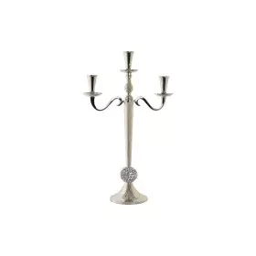 Pot à Bougie DKD Home Decor 30 x 12 x 46 cm Argenté Aluminium Chrome de DKD Home Decor, Bougeoirs et chandeliers - Réf : S304...