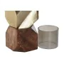 Castiçais DKD Home Decor 10 x 10 x 40,5 cm Cristal Dourado Castanho Alumínio Madeira de mangueira de DKD Home Decor, Candelab...