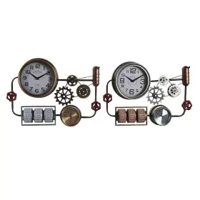 Horloge Murale DKD Home Decor 52,5 x 9 x 39,5 cm Verre Fer Vintage (2 Unités) de DKD Home Decor, Pendules murales - Réf : S30...