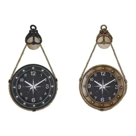 Orologio da Parete DKD Home Decor 43 x 8 x 71 cm Cristallo Nero Dorato Ferro (2 Unità) di DKD Home Decor, Orologi da parete -...