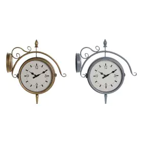 Reloj de Pared DKD Home Decor 43 x 14,5 x 47 cm Cristal Gris Dorado Hierro Tradicional (2 Unidades) de DKD Home Decor, Reloje...