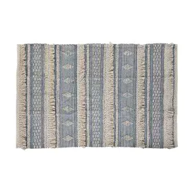 Tapete DKD Home Decor 180 x 120 x 2 cm Azul Algodão Branco Boho de DKD Home Decor, Tapetes infantis - Ref: S3044999, Preço: 7...