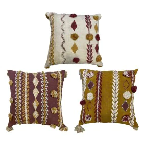 Cushion DKD Home Decor 40 x 15 x 40 cm White Maroon Mustard (3 Pieces) by DKD Home Decor, Cushions - Ref: S3045068, Price: 58...