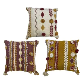 Cushion DKD Home Decor 40 x 15 x 40 cm White Maroon Mustard (3 Pieces) by DKD Home Decor, Cushions - Ref: S3045068, Price: 51...