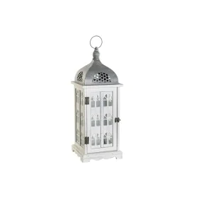 Farol DKD Home Decor Acabado envejecido Blanco Gris Madera Cristal Mediterráneo 19 x 19 x 51 cm de DKD Home Decor, Candelabro...