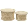 Conjunto de 2 mesas DKD Home Decor Natural 60 x 60 x 42 cm 62 x 62 x 42 cm 64 x 64 x 42 cm de DKD Home Decor, Jogos de móveis...