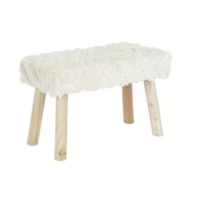 Repousa pés DKD Home Decor Branco Castanho Urbana 60 x 30 x 40 cm de DKD Home Decor, Pufes e repousa-pés - Ref: S3052587, Pre...