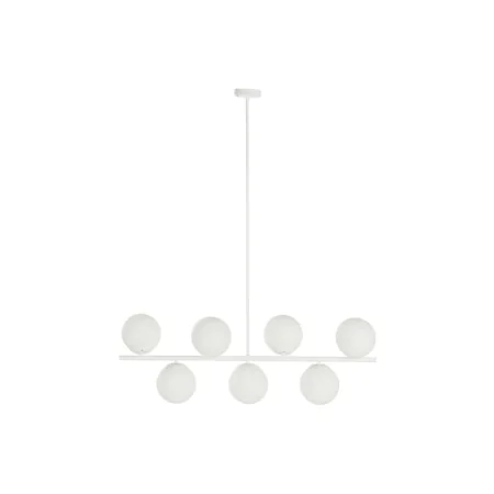 Suspension DKD Home Decor 98 x 45 x 30 cm Verre Métal Blanc 50 W de DKD Home Decor, Plafonniers - Réf : S3052594, Prix : 116,...