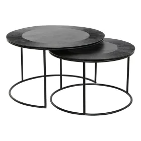 Jeu de 2 tables DKD Home Decor Noir Métal Aluminium 76 x 76 x 44 cm de DKD Home Decor, Tables - Réf : S3052666, Prix : 321,03...