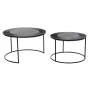 Set of 2 tables DKD Home Decor Black Metal Aluminium 76 x 76 x 44 cm by DKD Home Decor, Tables - Ref: S3052666, Price: 321,03...