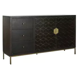 Aparador DKD Home Decor Preto Dourado Catanho escuro 160 x 40 x 90 cm de DKD Home Decor, Armários e aparadores - Ref: S305266...