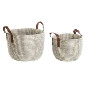 Set de basket DKD Home Decor Naturel Marron Clair Polyuréthane Herbier marin 41 x 41 x 29 cm de DKD Home Decor, Boîtes - Réf ...