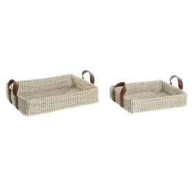 Jeux de plateaux DKD Home Decor Naturel Marron Clair Urbaine 41 x 32 x 9 cm (2 Unités) de DKD Home Decor, Objets de décoratio...