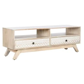 Móvel de TV DKD Home Decor Branco Natural Madeira de mangueira 130 x 40 x 45 cm de DKD Home Decor, Mesas e suportes para TV -...