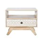 Mesa de Cabeceira DKD Home Decor Branco Natural Madeira de mangueira 55 x 35 x 45 cm de DKD Home Decor, Mesinhas de cabeceira...