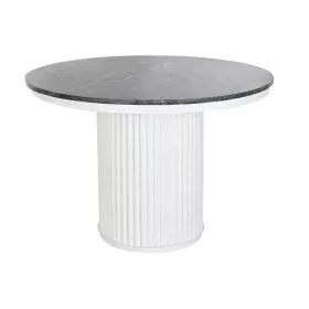 Dining Table DKD Home Decor White Black Copper Metal Marble 110 x 110 x 76 cm by DKD Home Decor, Dining Tables - Ref: S305273...