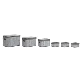 Basket set DKD Home Decor White Grey Bamboo MDF Wood 51 x 35 x 33 cm by DKD Home Decor, Boxes - Ref: S3052743, Price: 67,82 €...