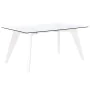 Mesa de Jantar DKD Home Decor Branco Transparente Cristal Madeira MDF 160 x 90 x 75 cm de DKD Home Decor, Jogos de móveis - R...