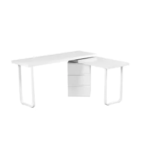 Desk DKD Home Decor 150 x 120 x 75 cm Natural Metal White MDF Wood by DKD Home Decor, Computer desks and tables - Ref: S30527...