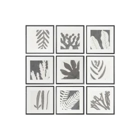 Cadre DKD Home Decor 40 x 4 x 40 cm Feuille d'une plante Urbaine (9 Unités) de DKD Home Decor, Impressions sur toile - Réf : ...