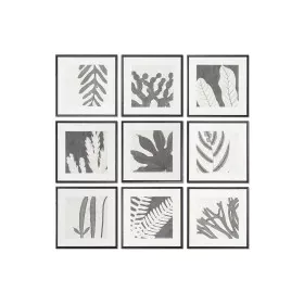 Cadre DKD Home Decor 40 x 4 x 40 cm Feuille d'une plante Urbaine (9 Unités) de DKD Home Decor, Impressions sur toile - Réf : ...