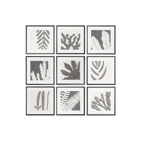 Cuadro DKD Home Decor 40 x 4 x 40 cm Hoja de planta Urbano (9 Unidades) de DKD Home Decor, Impresiones sobre lienzo - Ref: S3...