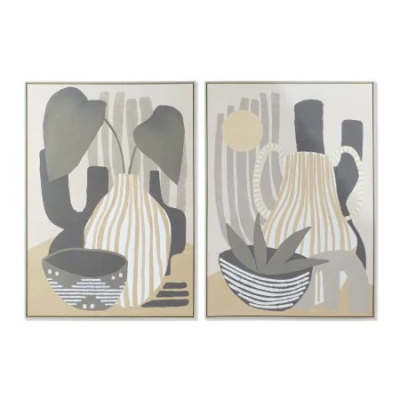 Painting DKD Home Decor 104 x 4,5 x 143,5 cm Vase Scandinavian (2 Units) by DKD Home Decor, Prints on Canvas - Ref: S3052805,...