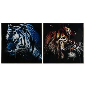 Painting DKD Home Decor Tiger 80 x 3 x 80 cm Modern (2 Units) by DKD Home Decor, Prints on Canvas - Ref: S3052814, Price: 134...